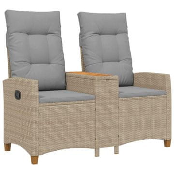 Vidaxl Zložljiva klop s tabelo Bež in svetlo siva 126 x 65 x 112 cm