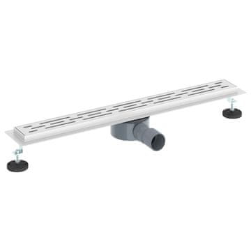 Vidaxl Tuš odtok Stekleni pokrov s 360° sifonom srebrna 70 cm
