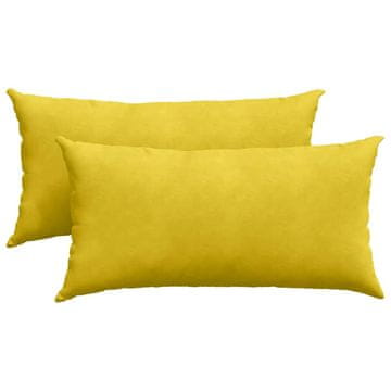 Vidaxl Blazine za kavč 2 szt. Rumena 80 x 40 cm Žametna tkanina