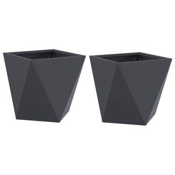 Vidaxl Cvetlično korito 2 kos Antracit 30 x 30 x 30 cm Jeklo