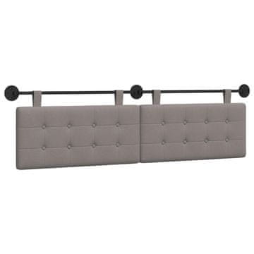 Vidaxl Viseče vzglavje postelje Taupe Blago
