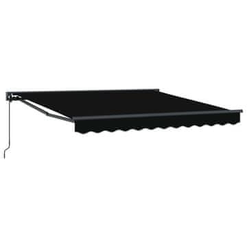 Vidaxl Okvir tende Črna 350 x 250 cm Poliester s PU premazom