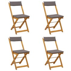 Vidaxl Zunanje bistro stolice 4 szt. Temno siva 40 x 53 x 80 cm