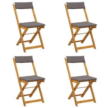 Vidaxl Zunanje bistro stolice 4 szt. Temno siva 40 x 53 x 80 cm