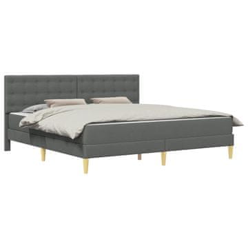 Vidaxl Posteljni okvir z vzmetnico Temno siva 180 x 200 cm blago