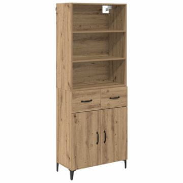 Vidaxl Visok predalnik Umetni hrast 69,5 x 34 x 180 cm Konstruiran les