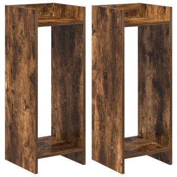 Vidaxl Stojalo za rastline 2 kos Dimljen hrast 30 x 30 x 80 cm