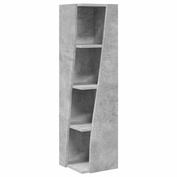 Vidaxl Kotna omarica Betonsko siva 27,5x27x102cm Konstruiran les