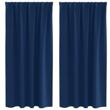 Vidaxl Zavese za zatemnitev z obroči 2 szt. Temno modra 175 x 140 cm