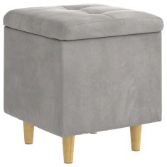 Vidaxl Ottoman s shranjevanjem Svetlo siva 40 x 40 x 45 cm Žamet