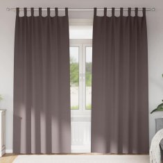 Vidaxl Zavese za zatemnitev z obroči 2 szt. Temno rjava 225 x 140 cm