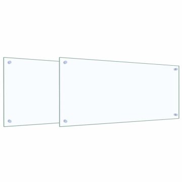 Vidaxl Kuhinjski panel 2 szt. Transparentno 90 x 40 cm kaljeno steklo