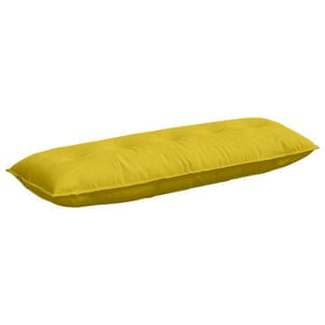 Vidaxl Poglavni vzglavnik Rumena 140 x 50 cm Žametna tkanina