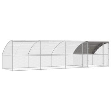 Vidaxl Kletka za piščance 4 kos srebrna 800 x 200 x 200 cm Jeklo in PE