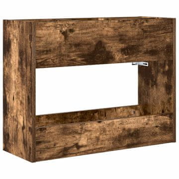 Vidaxl Stojalo za dežnik Dimljeni oreh 65 x 24 x 50 cm Konstruiran les