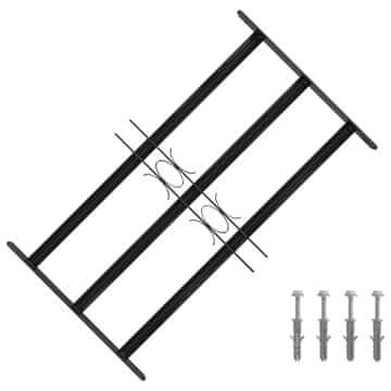 Vidaxl Okenska rešetka 75.5 x 45 cm Prašno lakirano jeklo Črna
