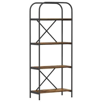 Vidaxl Knjižna polica Dimljeni oreh 60 x 30 x 146 cm Konstruiran les