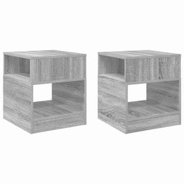 Vidaxl Stranska miza 2 szt. Siva Sonoma 40,5 x 40 x 45 cm