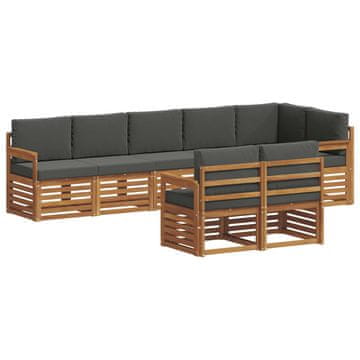 Vidaxl Sedežne garniture z blazino 8 szt. Naravna in antracitna