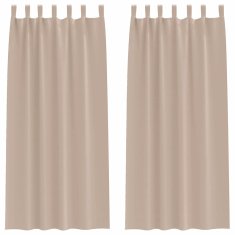 Vidaxl Zavese za zatemnitev z obroči 2 szt. Taupe 245 x 140 cm