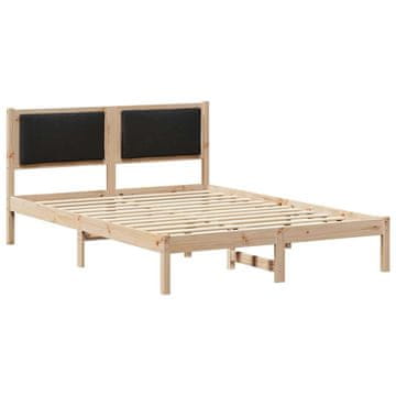 Vidaxl Konstrukcija postelje Črna 140 x 200 cm Masivno borovo les