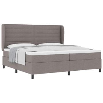 Vidaxl Postelja z vzmetnico z vzmetnico Taupe 200 x 200 cm blago