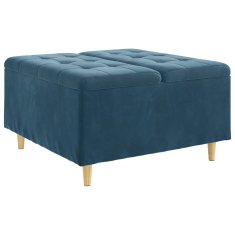 Vidaxl Ottoman s shranjevanjem Modra 80 x 80 x 45 cm Žamet