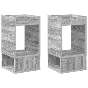 Vidaxl Stranska miza 2 szt. Siva Sonoma 30 x 30 x 56 cm Konstruiran les