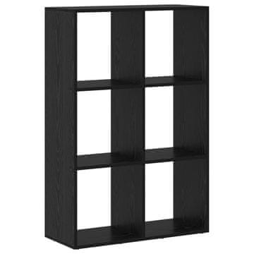 Vidaxl Knjigovni omar Črna Orehovina 69,5 x 29 x 103,5 cm