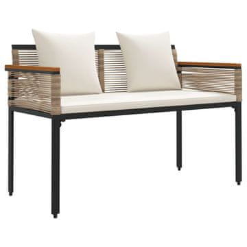 Vidaxl Zunanja klop Bež in smetanasto bela 117 x 54 x 74.5 cm