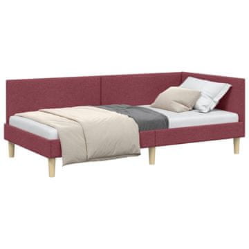 Vidaxl Kotna postelja z vzglavjem Vinorodna rdeča 100 cm x 200 cm