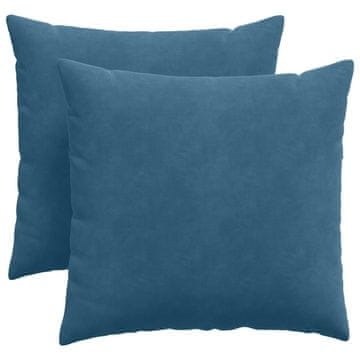 Vidaxl Blazine za kavč 2 szt. Modra 45 x 45 cm Žametna tkanina