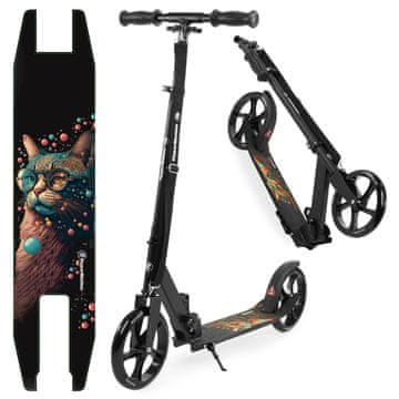 HyperMotion Mestni dvokolesni skiro s 200 mm kolesi za varno vožnjo - nosilnost 100 kg, nastavljivo krmilo 88/93/98 cm, za uporabnike, starejše od 7 let