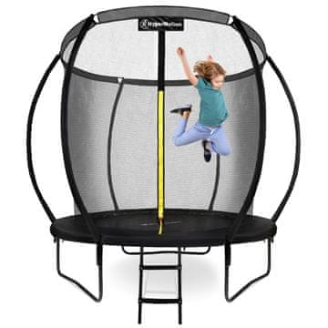HyperMotion Otroški trampolin premera 244 cm z notranjo mrežo - nosilnost 50 kg, za otroke, starejše od 3 let, dvostopenjska lestev, odpornost na UV
