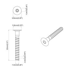 Vidaxl Potrdilni vijaki 12 szt. srebrna Ø7 x 50 mm Kovina