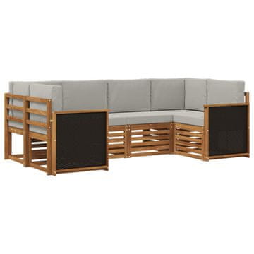 Vidaxl Kotna sedežna garnitura z blazino 5 pcs