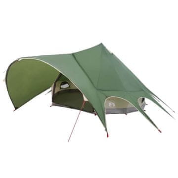 Vidaxl Teepee šotor za 5 oseb Zelena in Siva 415 x 415 x 247 cm