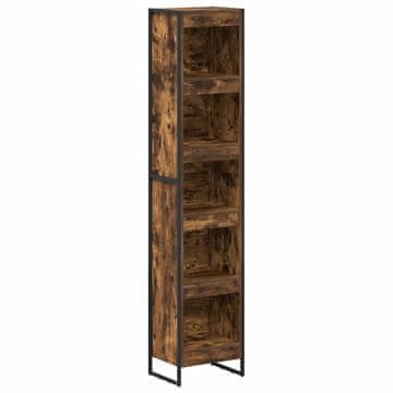 Vidaxl Knjigovni omar Dimni hrast 40 x 30 x 189,5 cm Konstruiran les