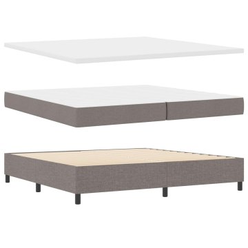Vidaxl Postelja z vzmetnico z vzmetnico z LED Taupe 200 x 200 cm blago