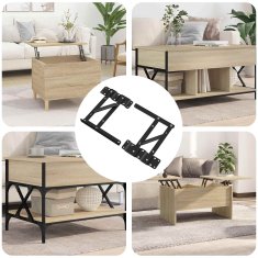 Vidaxl Mehanizem za dvig postelje 12 szt. Črna 340 x 95 x 40 mm elezo