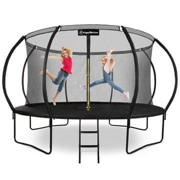 HyperMotion Otroški trampolin premera 430 cm z notranjo mrežo - nosilnost 150 kg, dvostopenjska lestev, odpornost na UV, za otroke, starejše od 3 let