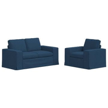 Vidaxl Kavčna garnitura 2 szt. Modra 162 x 80 x 82 cm blago