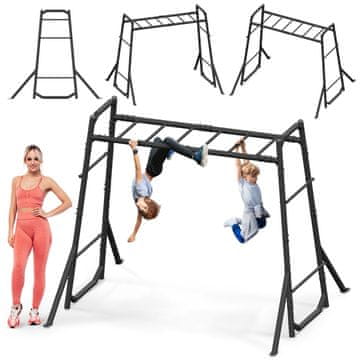 HyperMotion Vrtna gimnastična lestev iz pocinkanega jekla za vadbo - nosilnost 200 kg, mere 265 x 112 x 222 cm, za otroke, starejše od 3 let