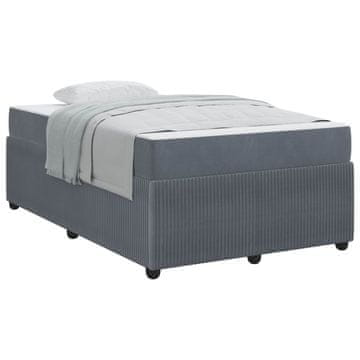 Vidaxl Konstrukcija postelje z vzmetnico Temno siva 120 x 190 cm blago