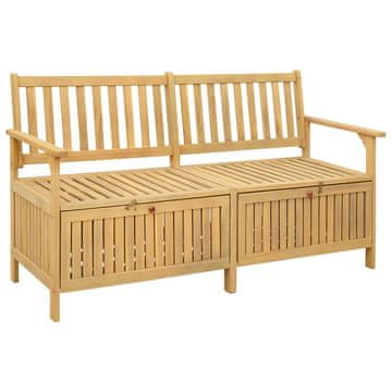 Vidaxl Klop s prostorom za shranjevanje 148 x 63 x 84 cm Trdna akacija