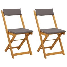 Vidaxl Zunanje bistro stolice 2 szt. Temno siva 40 x 53 x 80 cm