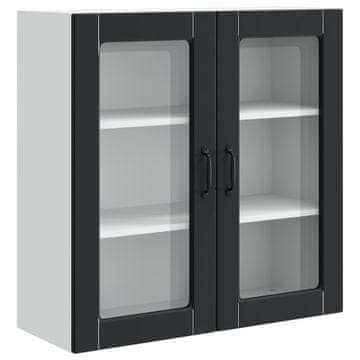 Vidaxl Stenski stekleni omarica PORTO Črna 80 x 31 x 80 cm