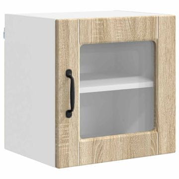 Vidaxl Stenski stekleni omarica PORTO Sonoma hrast 40 x 31 x 40 cm