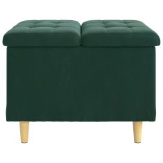 Vidaxl Ottoman s shranjevanjem Temno zelena 60 x 60 x 45 cm Žamet