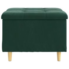 Vidaxl Ottoman s shranjevanjem Temno zelena 60 x 60 x 45 cm Žamet